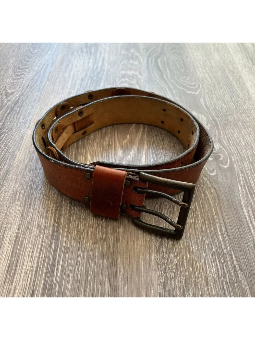 Vintage Y2K American Eagle Outfitters Brown Leather Belt Size S